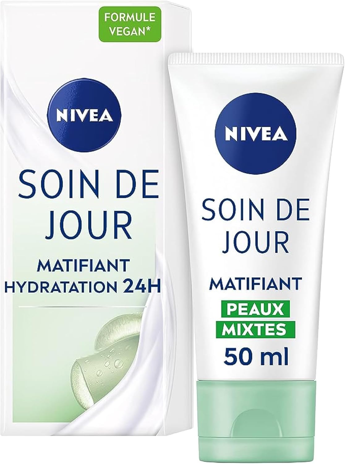 Soin de Jour Essentials 24H Hydratation Intense + Matifiant (1 x 50 ml), crème hydratante visage, soin femme & homme enrichi en minéraux et antioxydant