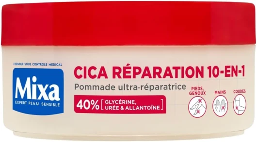Expert Peau Sensible - Pommade Ultra-Réparatrice Cica Réparation 10-en-1 - Peaux Extra Sèches et Rugosités - Pieds, Genoux, Mains, Coudes - 100H d'Hydratation - Hypoallergénique - 150 ml