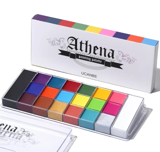 Peinture Visage 20 Couleurs - Fard Gras Peinture Corporelle Longue Durée Sécurité, Palette de Maquillage Halloween pour Théâtre, Carnaval, Scène, Clown, Cosplay