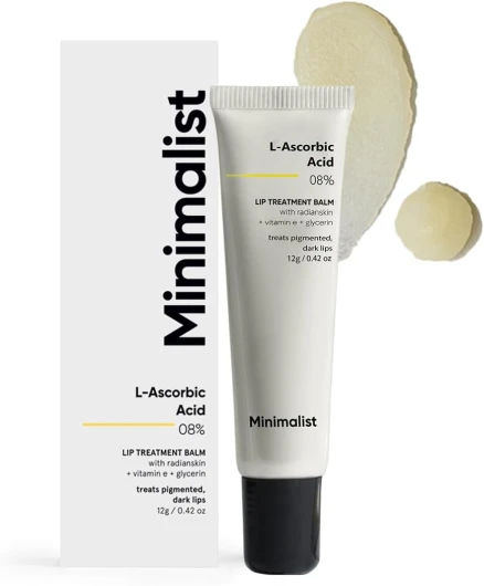 Baume de traitement pour les lèvres à l'acide L-ascorbique à 8% avec vitamine E, Radianskin et glycérine pour lèvres pigmentées et foncées - Pour femmes et hommes - 12 g