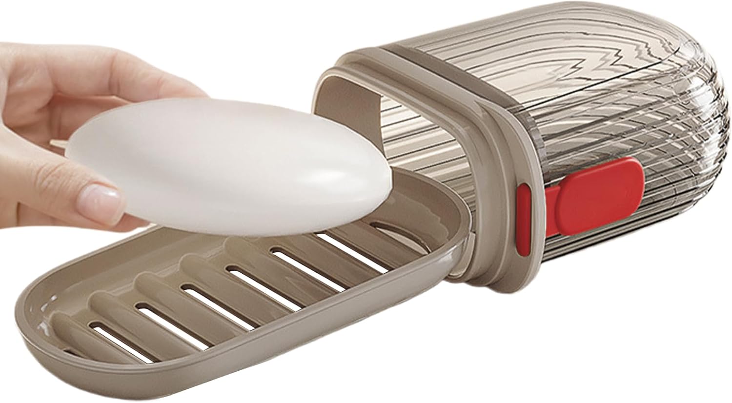 Conteneur De Savon De Voyage - Boîte À Porte À Savon Avec Fermeture Hermétique - Dispensateur Portable Pour Randonnée - Accessoire De Salle De Bain Avec Couvercle De Base Drenante Pour Douche, Gymnase