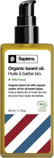 Barbershop Huile Barbe Homme BIO - Fabriquée en France - Huile de Ricin Barbe Certifiée Cosmos Organic - Soin Barbe Homme - Hydrate et Favorise la Pousse (50 ml)