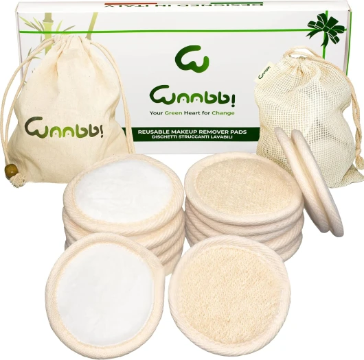 Coton Demaquillant Lavable Réutilisable Tampons Démaquillants Fibre de Bambou 16 Pièces Disque Lingette Demaquillante Lavable Biologique avec Sac à Laver et Sac à Linge en Coton