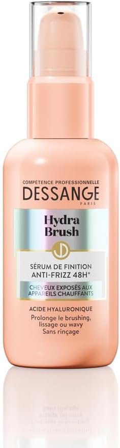 Sérum de Finition Anti-Frizz 48H* Hydra-Brush - Formule Enrichie À l'Acide Hyaluronique* - Prolonge Le Brushing - Pour Cheveux Exposés aux Appareils Chauffants - Sans Rinçage - 100 ml