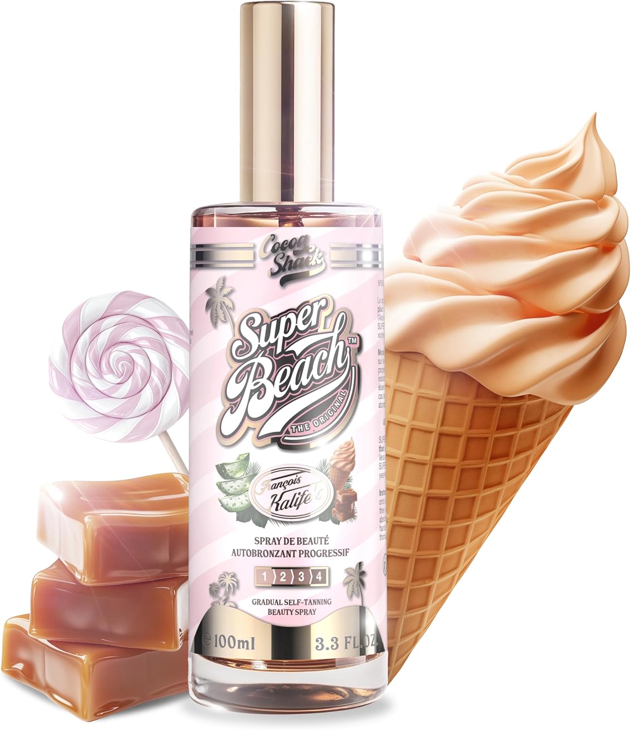 COCOA SHACK® SUPER BEACH™ Spray Autobronzant Naturel Sans DHA au Parfum DÉLICIEUX - Teint Progressif Sans Trace - Hydrate et Sublime la Peau - Aloe Vera et Acide Hyaluronique - Visage et Décolleté