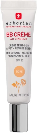 Erborian - BB Crème au Ginseng 5-en-1 - Soin Teinté Perfecteur Effet "Peau de Bébé" - Fond de Teint Couvrant Imperfections - Protection Solaire SPF 20 - Soin Cosmétique Coréen - 15ml