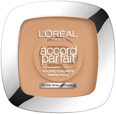 L'Oréal Paris - Poudre Fondante Perfectrice Bienfaisante - Enrichie en Pigments Minéraux & Acide Hyaluronique - Tous les Types de Peaux - Accord Parfait - Teinte : Cannelle (7.D) - 9 g CANNELLE 7.D