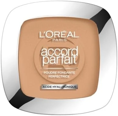 L'Oréal Paris - Poudre Fondante Perfectrice Bienfaisante - Enrichie en Pigments Minéraux & Acide Hyaluronique - Tous les Types de Peaux - Accord Parfait - Teinte : Cannelle (7.D) - 9 g CANNELLE 7.D