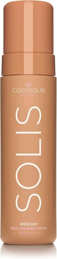 SOLIS Medium autobronzant foncée visage et corps, mousse pour un bronzage riche, naturel et longue durée, au DHA végétal (200 ml)