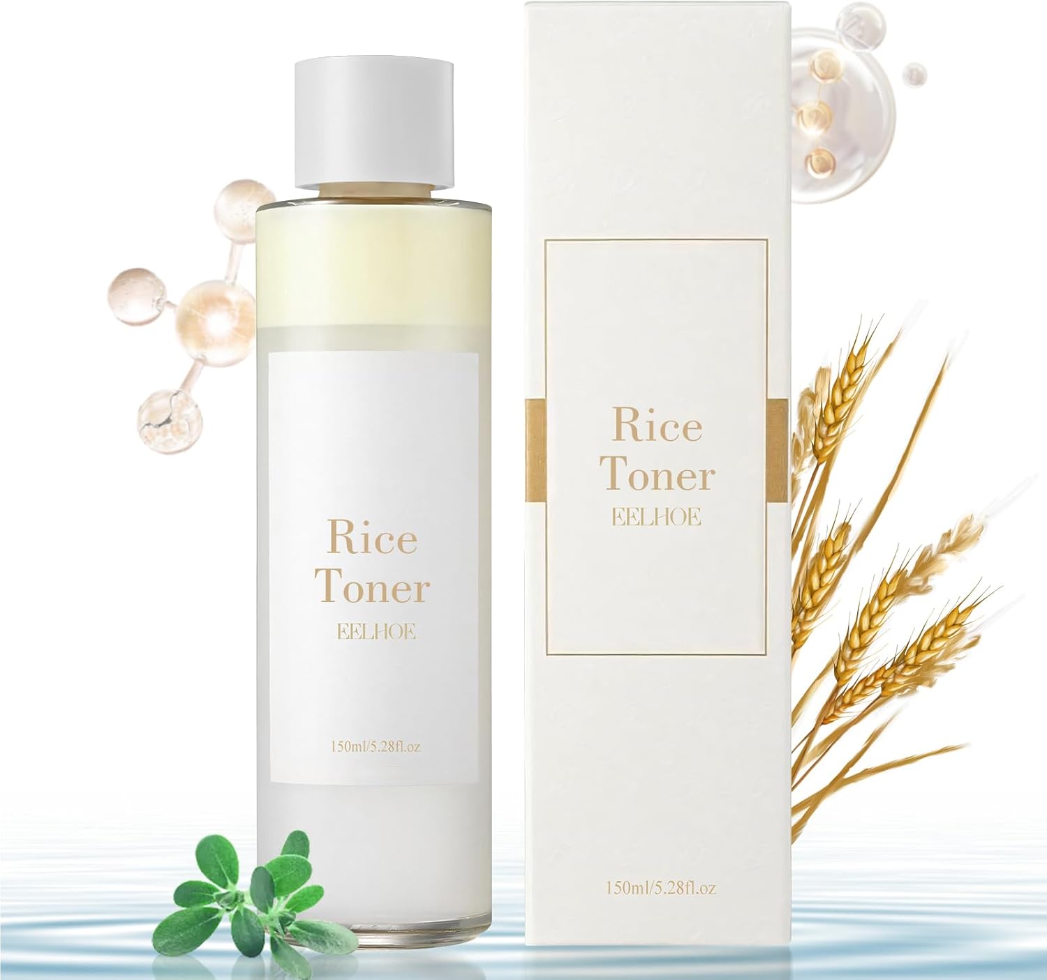 Rice Toner, Toner Visage Korean, Korean Skincare Toner Visage, Lotion Tonique Visage Toner Riz, Raffermissant, Hydratant, Non Gras, Adapté à Tous Types de Peau, 150ml (A)