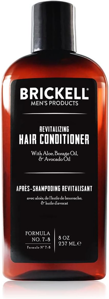 Brickell Men's Après-shampooing Revitalisant pour Hommes, Après-Shampooing Nourrissant Naturel et Biologique, Restaure la Brillance et L'hydratation, 236 ml 236.97 ml (Lot de 1)