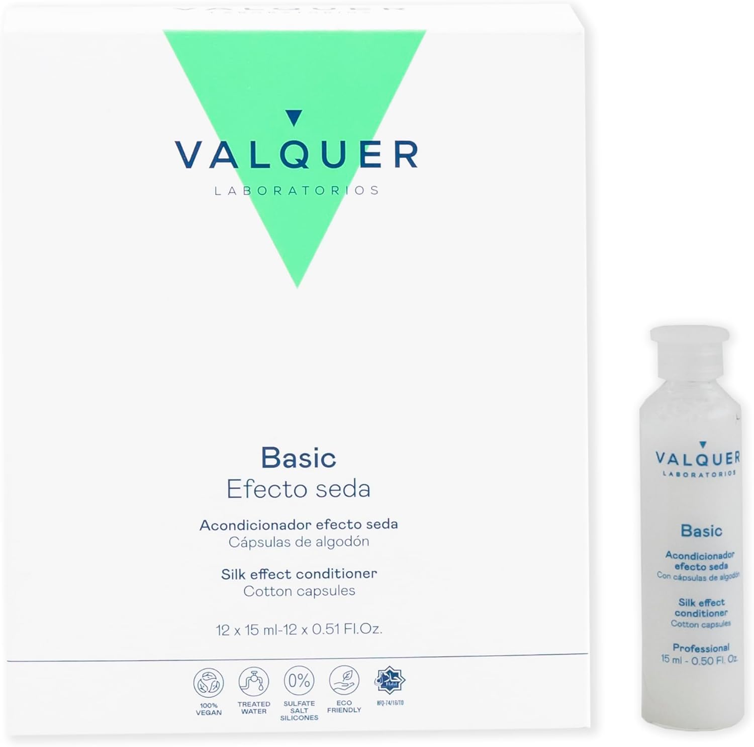 Valquer Profesional Après-Shampoing Professionnel Soie Naturelle Réparatrice/Nutritive, 12 x 15 ml 180 ml (Lot de 1)