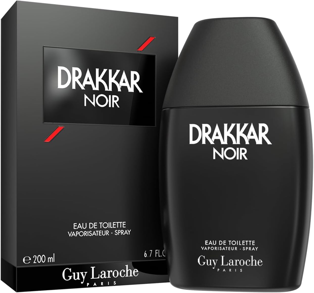 Drakkar Noir de Guy Laroche - Eau de Toilette Sensuel & Intrépide - Boisé et Aromatique, Notes de Mousse de Chêne, Patchouli et Sapin Baumier - Parfum pour Homme - 200 ml 200 ml (Lot de 1)