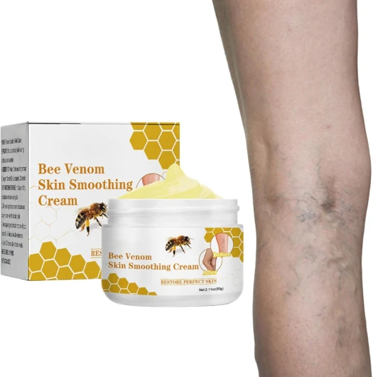 Crème pour Contre les Varices au Venin d'Abeille, Crème de Traitement des Varices au Venin d'abeille, Pommade de Récupération au Venin d'abeille pour les Jambes, Convient à Tous Les Types De Peau, 60g 1*60g