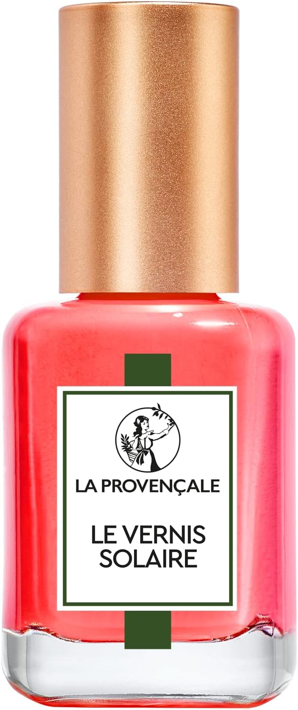 Maquillage - Le Vernis Solaire - Vernis à Ongles Longue Tenue - Enrichi en Huile d'Olive Bio AOP Provence - Fini Brillant Laqué - Teinte : Corail Gigaro (306) corail 13 ml (Lot de 1)