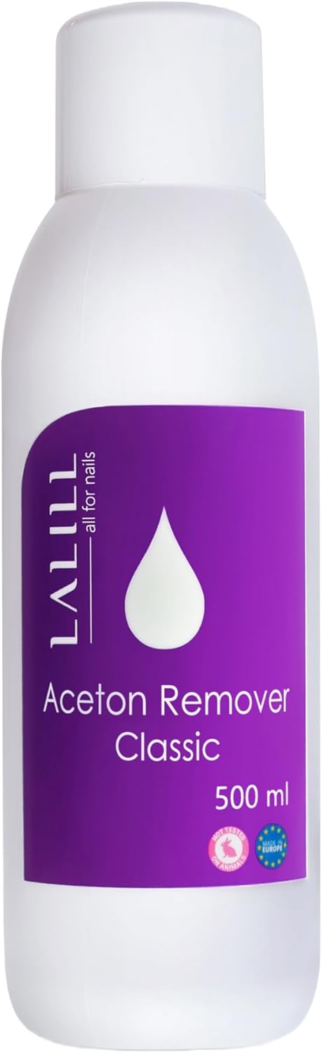 Dissolvant pour vernis à ongles à l'acétone 500 ml - Acétone pure ongle semi permanent, hybrides, gel UV, capsules et colle pour ongles - Dissolvant vernis semi permanent Acétone 500 ml (Lot de 1)