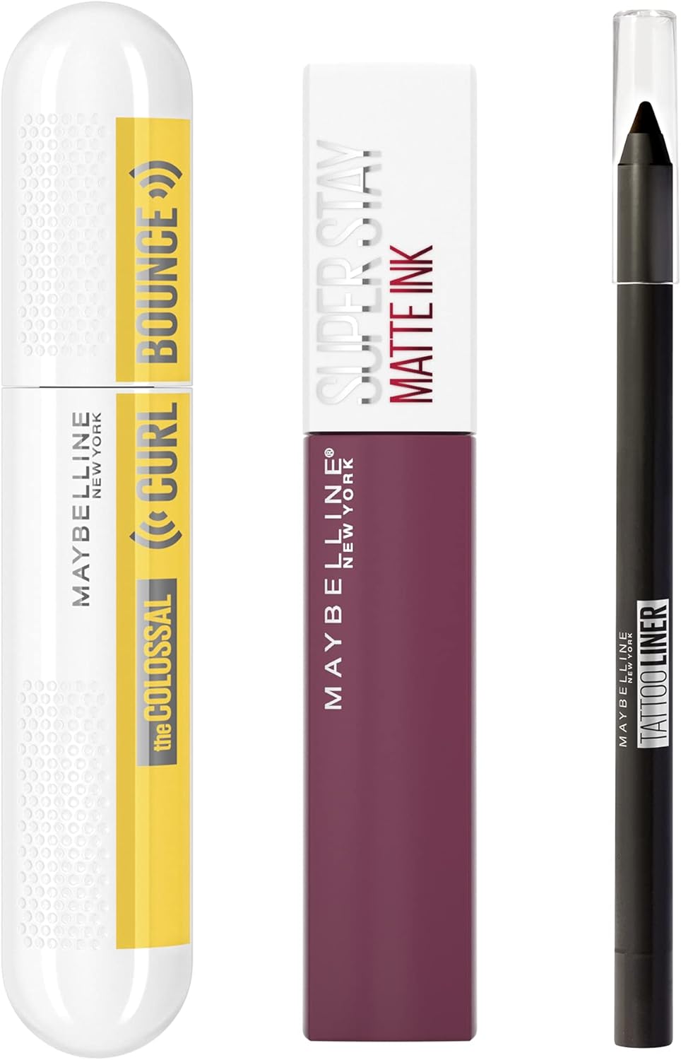 New York - Coffret de Maquillage Total Look 3 Produits - Mascara (10 ml), Crayon Yeux & Rouge à Lèvres (5 ml) - Regard Amplifié & Lèvres Soulignées
