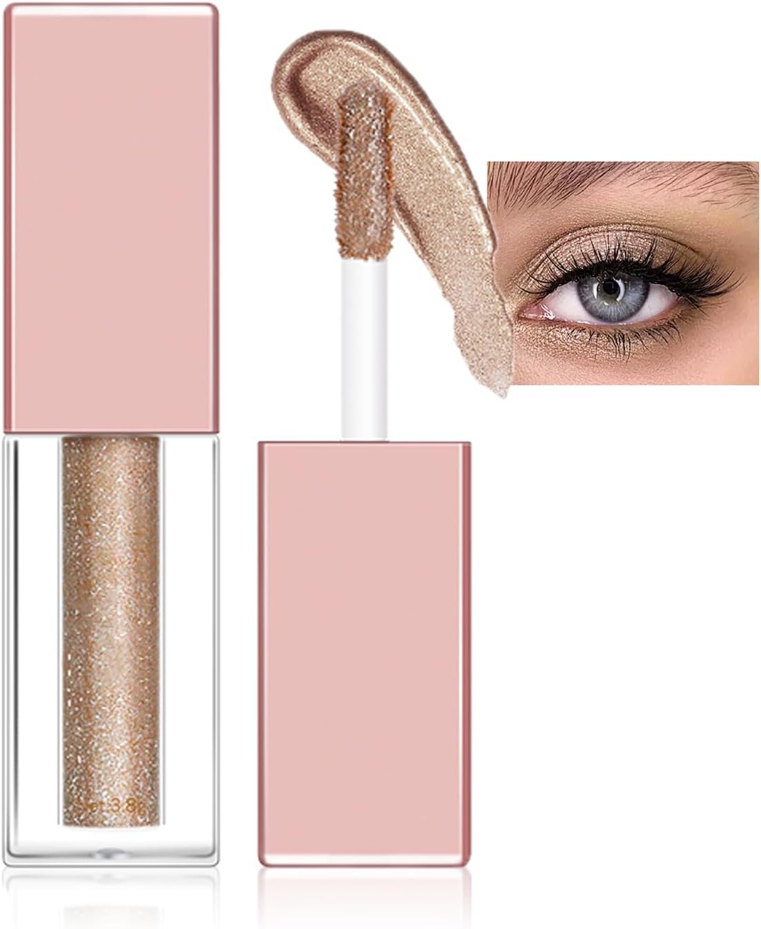 Fard à Paupières Liquide Scintillant,Fard à Paupières Liquide Pailleté,Paillettes Yeux Maquillage,Fard à paupières longue durée Liquide,brillant Ombre à paupières imperméable（03 Star rose）
