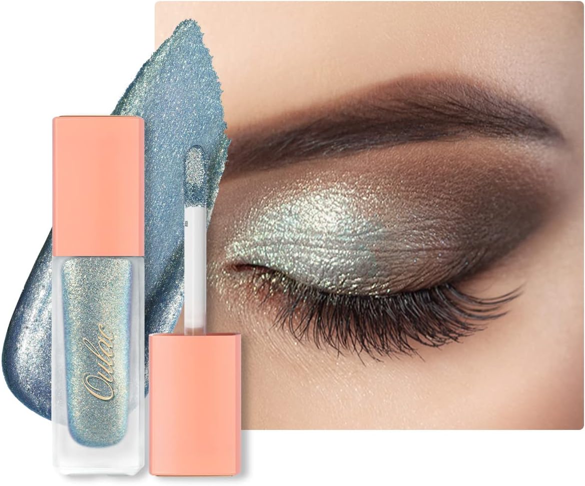 Fard a Paupiere Liquide,Maquillage Femme Paillettes Yeux,Pas d'alcool, Ingrédients sûrs, Liquid Eyeshadow Vegan, 6.8g, Anguille électrique (14) Electric Eel(14)
