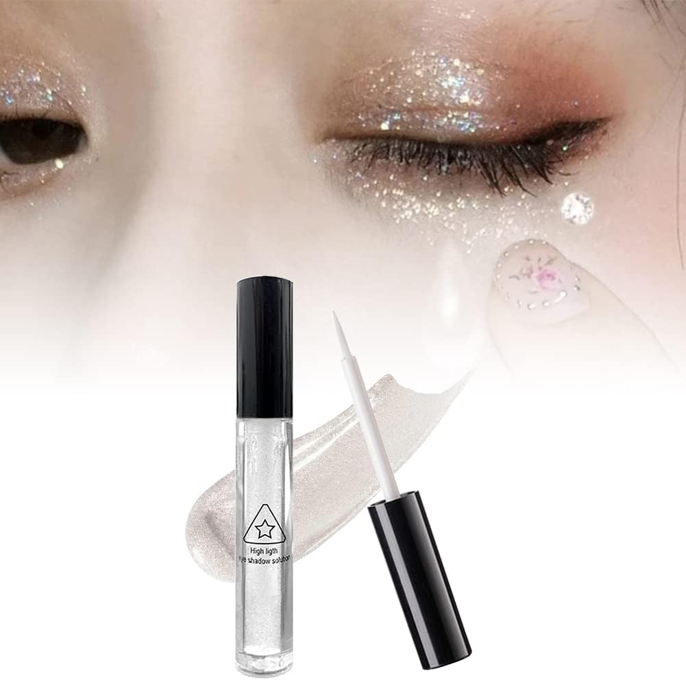 Fard à Paupière Pailleté, Ombre à paupières liquide, Fard à Paupières Waterproof, Fard Paupières, Longue Durée Imperméable Pigmenté Maquillage Liquide Fard à Paupières, #01