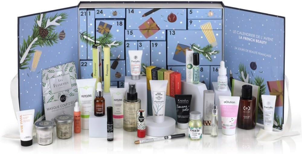 DERNIERES PIECES Calendrier La French Beauty - Valeur 376€ - 24 produits de beauté française - 18 pépites 100% clean - Soin Visage - Parfum - Maquillage - Soins Corps & Capillaires