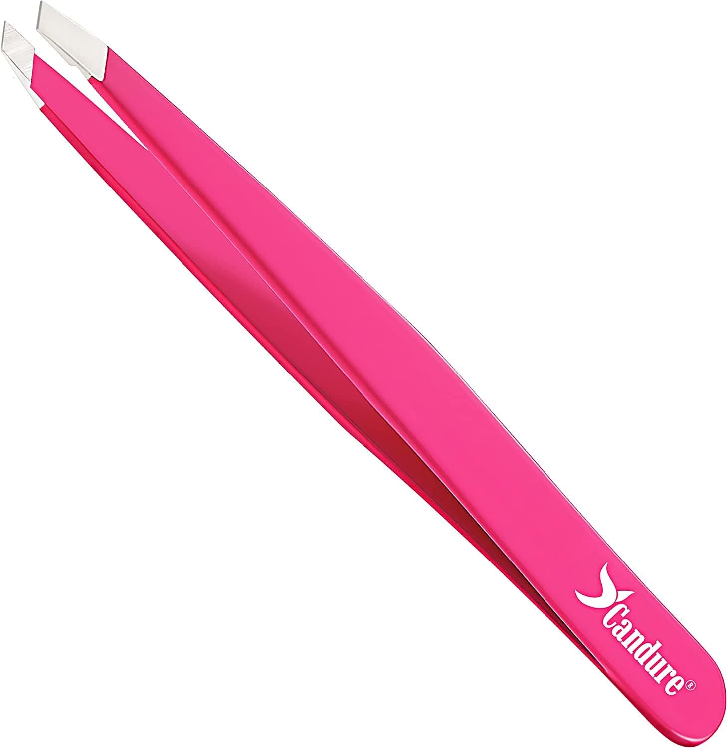Pince a Epiler Professionnelle Acier Inoxydable Precision Écharde Oblique Pointe Pince à Épiler Sourcils pour Enlèvement des Points Noirs, Poils Incarnés et Cils 1 Pièce Rose Rose-1pc