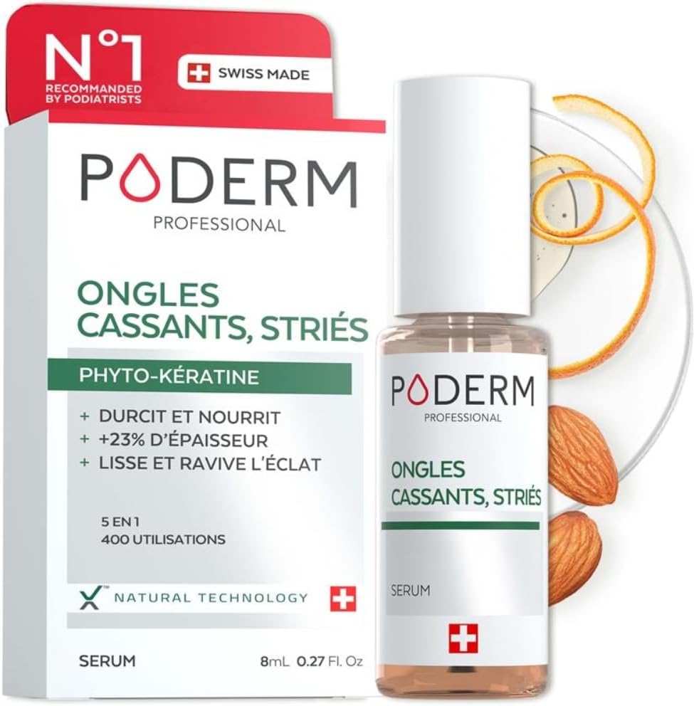 Ongles Cassants, Stries, Dedoubles - Durcisseur Extra Fort - Soin 2en1 Aux Plantes Réparatrices, Fortifiantes et Nourrissantes - Solution Professionnelle Pied/Main - Fabriqué en Suisse