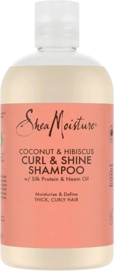 SheaMoisture Shampooing Boucles et Brillance pour cheveux épais et bouclés Noix de Coco et Hibiscus sans silicones ni sulfates 384 ml 379 ml (Lot de 1)