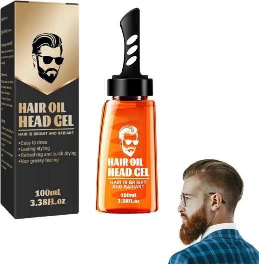 Cire Cheveux Homme,Cire Coiffante,Gel de Cire Capillaire 2 en 1 avec Peigne,Hair Setting Gel with Dip Comb,2-in-1 Men Hair Wax Gel with Comb,Convenir Tous Types de Cheveux (100ml) 100 ml (Lot de 1)