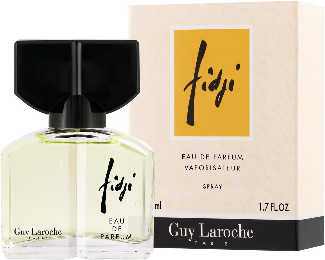 Guy Laroche Fidji Eau de Parfum, Parfum pour Femme, Rafraîchissant, Pur et Floral, Notes de Jacinthe, Œillet et Patchouli, 50 ml