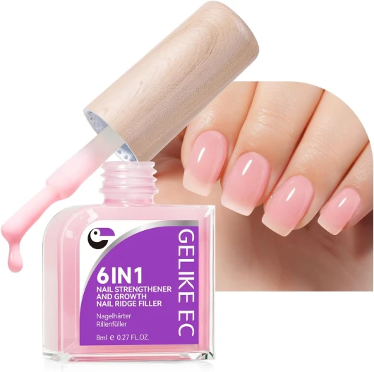 Vernis Durcisseur Ongle Fort et Croissance, Soin de la Base de Vernis pour Rembourrage des Ondes des Ongles, pour Réparer les Ongles Fins et Cassés, Vernis de Couleur Rose Naturel Velouté
