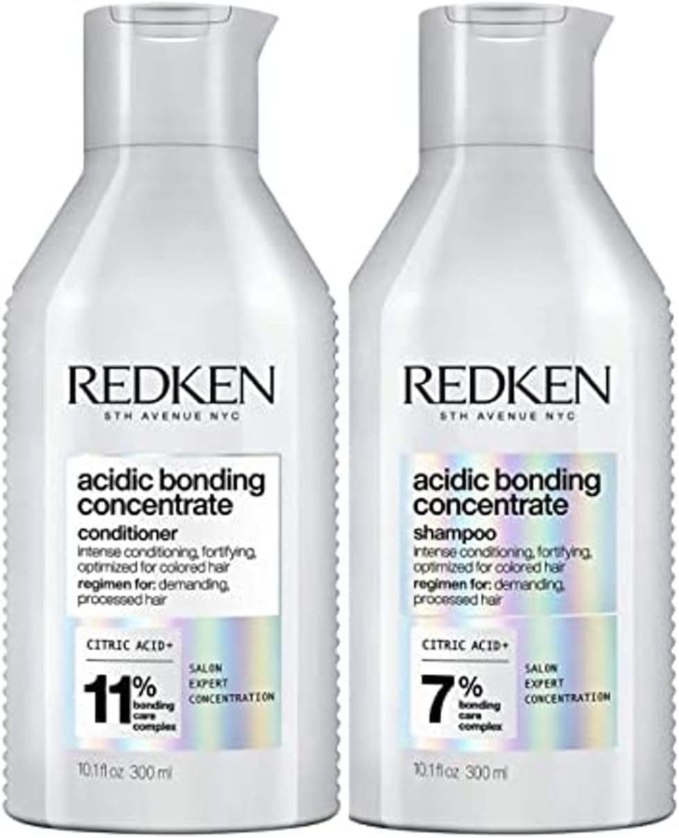 Redken, Routine Réparatrice pour Cheveux Abîmés et Sensibilisés, Colorés ou Naturels, Répare et Renforce la Fibre, Transformation Immédiate, Acidic Bonding Concentrate 1 - Duo