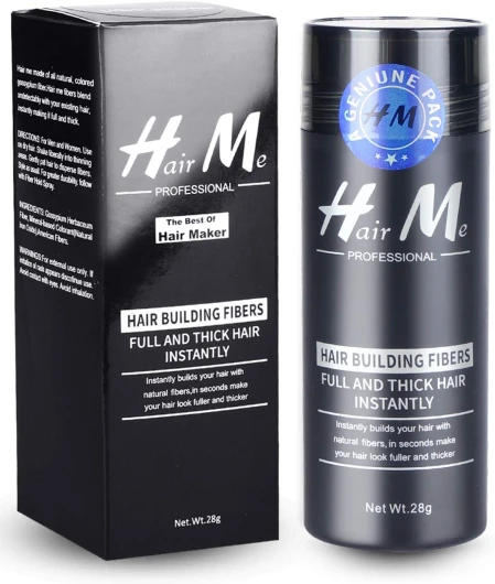 Poudre Cheveux,Poudre Densifiante Poudre Volume Cheveux Chatain Calvitie Homme Hair Building Fibers(Brun moyen)