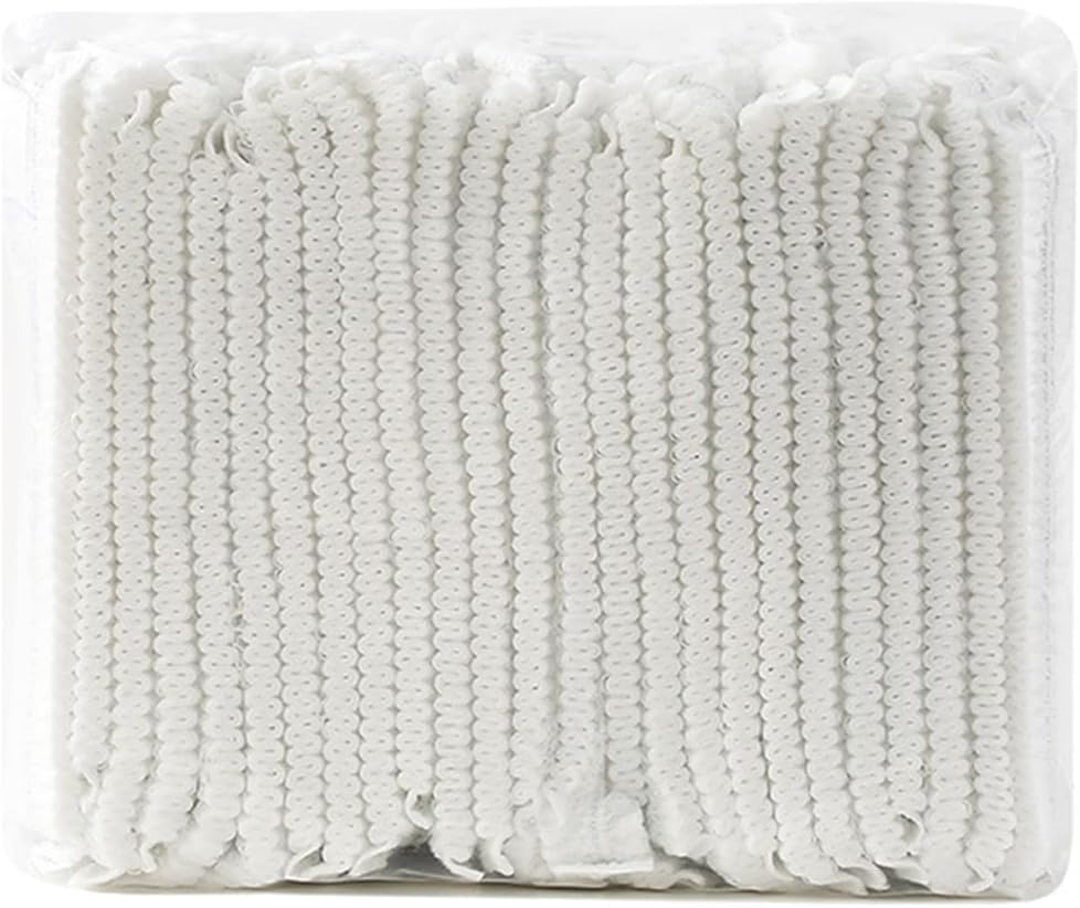 100 Charlottes 52cm Jetables Bonnet Protection Cheveux Tissu non tissé pour divers usages esthétique Médical,Restauration,Agro-Alimentaire,Industrie,Beauté (Blanc-100) 100 Non tissé Tissu non tissé-Blanc