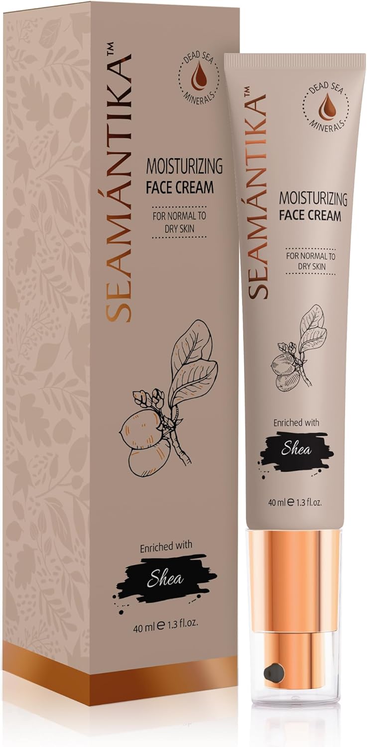 SEAMANTIKA - Crème Visage Hydratante au Beurre de Karité - Nourrit et Protège - Pour les Peaux Normales à Sèches - Sans Parabènes, Sulfates, Huiles minérales - 40 ml
