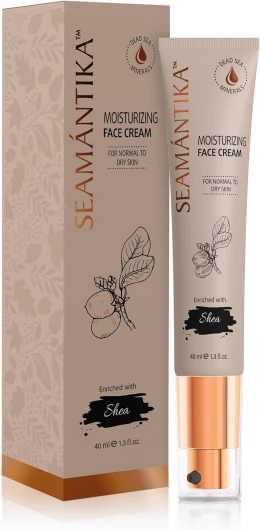 SEAMANTIKA - Crème Visage Hydratante au Beurre de Karité - Nourrit et Protège - Pour les Peaux Normales à Sèches - Sans Parabènes, Sulfates, Huiles minérales - 40 ml