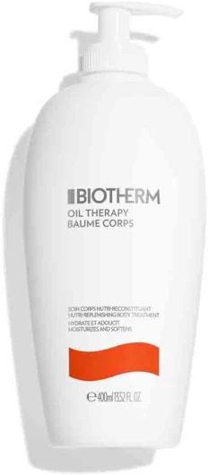 Biotherm Oil Therapy Baume Body Lotion pour le corps, aux huiles précieuses, pour hydrater intensément, spécialement conçue pour les peaux rugueuses et sèches, soin nourrissant de la peau, 400 ml 400 ml (Lot de 1)