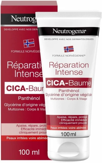 Cica-Baume Réparation Intense (tube de 100 ml) – Crème hydratante corps et visage pour peaux irritées voire abîmées – Baume réparateur au panthénol et à la glycérine d'origine végétale