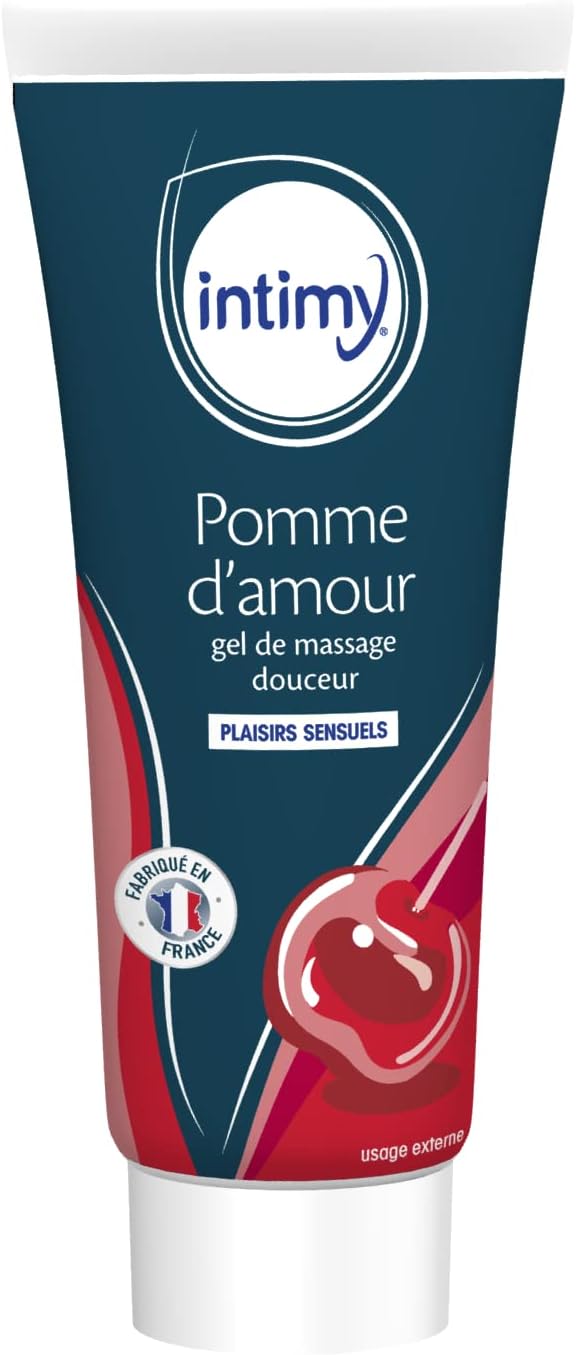 Gel de Massage - Parfum Pomme d'Amour - Plaisirs Sensuels et Gourmands - Sensation Douceur - Non gras, ne tache pas, ne colle pas - 200 mL - Fabriqué en France Unique