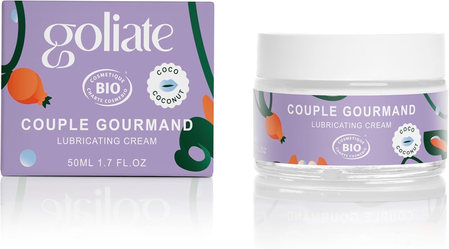 Gel lubrifiant 2en1 comestible naturel bio - Crème huile massage hydrate et apaise - couple gourmand - Végan - Fabriqué en France - 50ML (Coco)