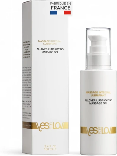 Gel Massage Lubrifiant Intime 2-en-1 - Parfumé au Monoï - Texture Douce Non Collante, Huile Massage Intégral Pour le Corps et Zones Intimes -100ml