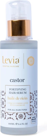 Levia Sérum fortifiant à l'huile de ricin - Renforce les cheveux secs - Protège contre la pollution et les teintures répétées - Cheveux souples et brillants - Pour tous les types de cheveux - 100 ml
