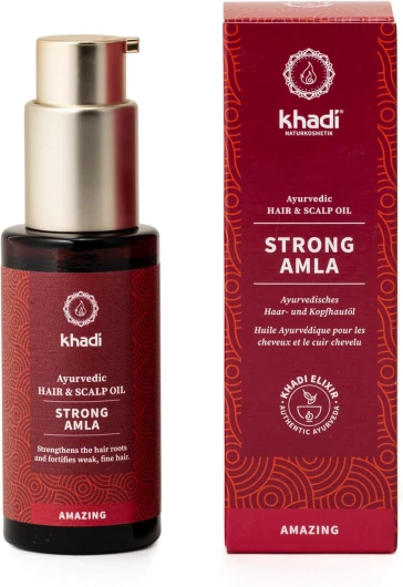 STRONG AMLA Huile Capillaire Ayurvédique, donne des racines fortes et des cheveux fortifiés, 100% naturel, vegan et sans ingrédients synthétiques, Cosmétiques naturels certifiés, 50ml