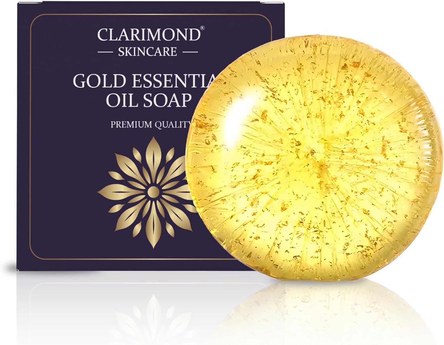 Savon Artisanal Clarimond – Bio Visage & Corps, Huile d’Olive, Coco, Arbre à Thé, Feuille d’Or – Exfoliant, Hydratant, Végan, Cadeau, Tous Peaux (100g)