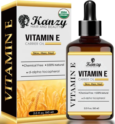 Huile de Vitamine E Visage Cosmetique, D-Alpha-Tocophérol 100% Naturelle Vitamine E Huile Pour Cheveux, Visage et Corps, Anti-âge Anti Rides Vitamine E 60ml 60 ml (Lot de 1)