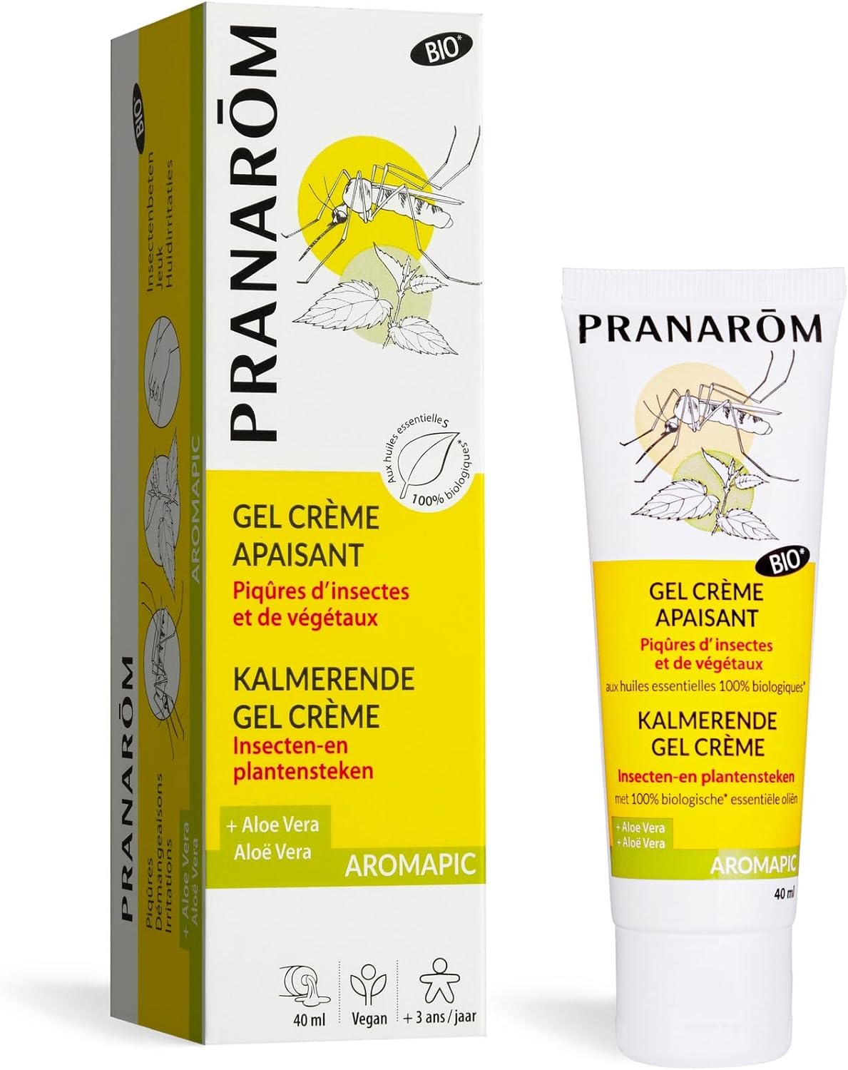 Gel crème Huiles Essentielles Anti-Démangaisons Bio - Aromapic Gel crème apaisant Piqûres Insectes et Végétaux 40 ml Crème Gel