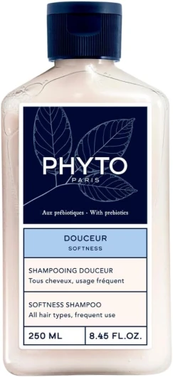 Phyto - Douceur - Shampooing Douceur 250ml - Tous Cheveux - Rééquilibre - Protège le cuir chevelu - Usage fréquent - Toute la famille - Cheveux doux et souples - Cheveux brillants - Lait d'Avoine