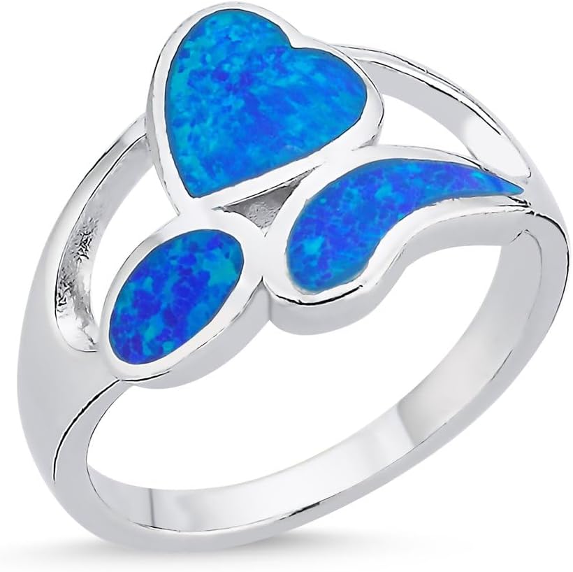 SALIA BIJOUX Bague en opale pour femme - Argent 925 rhodié - Livrée dans son écrin - Modèle Corazoncito 52