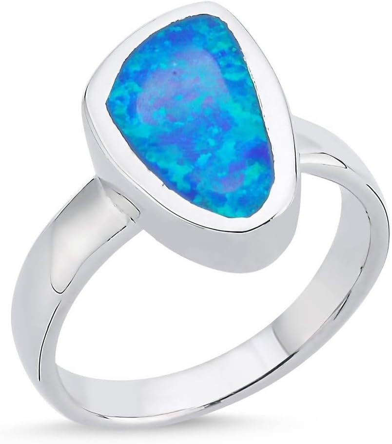 SALIA BIJOUX Bague en argent 925 rhodié et opale pour femme - Livrée dans son écrin - Modèle Yassica 52