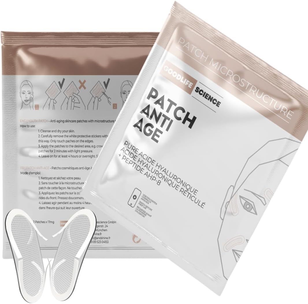 Patch Anti-Âge Microstructuré, Traite les Rides du Visage, Acide Hyaluronique Réticulé + Peptide AHP-8 - (8)